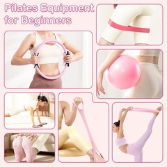 Pilates Kit for Women, Pilates Equipment Ring and Ball Set with Resistance Ba…