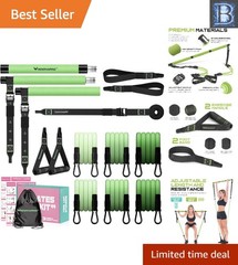 Portable Pilates Bar Kit with Adjustable Resistance Bands for All Fitness Levels