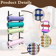 Yoga Mat Storage Rack Wall Mounted Yoga Mat Holder Large Capacity Storage Shelf