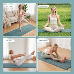 Cotton Yoga Mat, Non-Slip Breathable Yoga Rug for Man and Woman, Washable