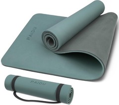 PAIDU Non-Slip Anti-Tear 10MM Thick POE Yoga Mat, 72x24in, with Strap
