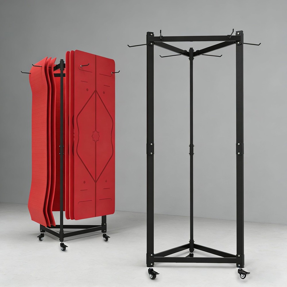 Yoga Mat Holder Hanging, Floor Rolling Yoga Mat cart, Large Capacity Storage …