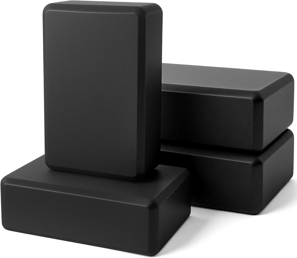 4 Pack Yoga Blocks 9 X 6 X 3 Inch Soft Eva Foam Lightweight Non Slip Yoga Props