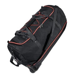 110L Expandable to 140L 32” Foldable Oxford Soft-Sided Rolling Duffle Black Red