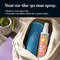 Yoga Mat Cleaner Spray (Calming Citrus), 4 Fl Oz – No Slippery Residue, Organic