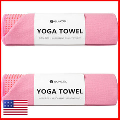 Eunzel 2 Pack Hot Yoga Towel Grip Dot Non Slip Yoga Mat Towe Sweat Absorbent