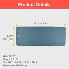 Yoga Mat Eco-Friendly Material 1/2 Inch Non-Slip Yoga Pilates Fitness at Home &