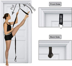 Stretching Strap with Door Anchor & Resistance Band – Improve Leg Stretch Flexib