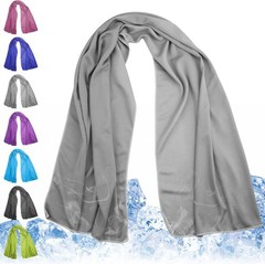 Cooling Towel for Neck and Face – 43.3″ x 15.7″ – 43.3X15.7, Light-gray