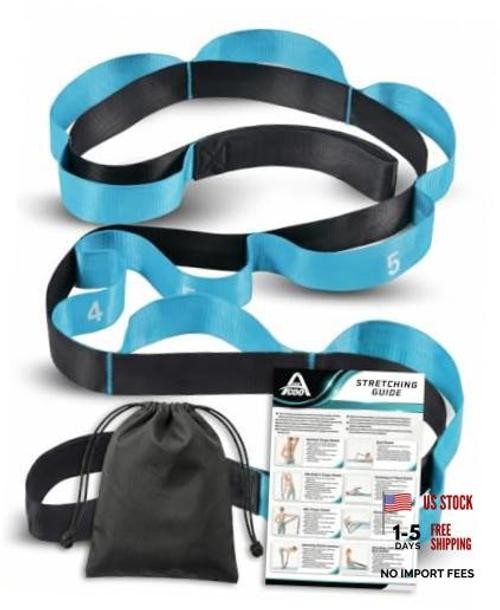 Stretching Strap with Loops for Length: 86 inches, Width: 1.5 inches Blue