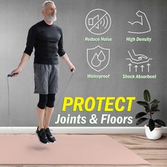 Large Yoga Mat – 6’x4’ Wide Exercise Mat – 8mm Thick Non-Slip Workout Mat – G…