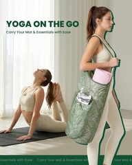Yoga Mat Bag Women Drawstring Pocket Adjustable Strap Workout Carrier