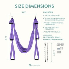 Aerial Yoga Swing Set Ceiling Mount Accessories, Purple