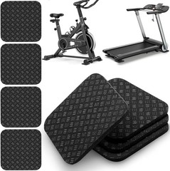4PCS Double-Sided Non-Slip Exercise Bike Mat Treadmill Mat, 4″ x 4″ Anti