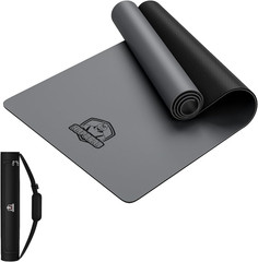 Large Yoga Mat 72″X30″ – 5Mm Thick PU Top & Rubber Bottom – Non-Slip Wide Exerci