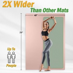 Large Yoga Mat – 6’x4’ Wide Exercise Mat – 8mm Thick Non-Slip Workout Mat – G…