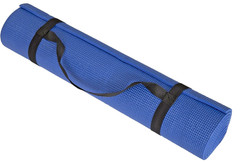Blue Double Sided 1/4″ Yoga, Workout, Exercise Mat: 71″x24″ with Carrying Strap