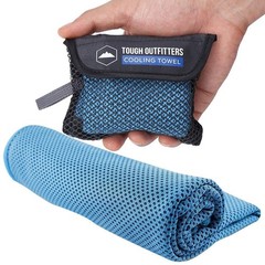 Tough Outdoors Cooling Towels for Neck Face – Single Pack, Light Blue