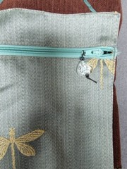 BEATNIK BAGS Yoga Mat Carry Bag Extra Zip Pocket Brown Green Dragonfly Corduroy