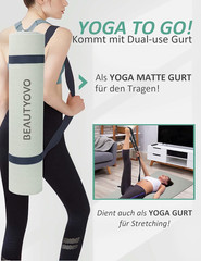 Yoga Mat with Strap, 1/3 Inch Extra Thick Yoga Mat Double-Sided Non Slip, Profes