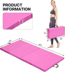 Outdoor Basic 6’x3’x2″ Gymnastics Tumbling Mats Folding Panel Thick Gym Exercise