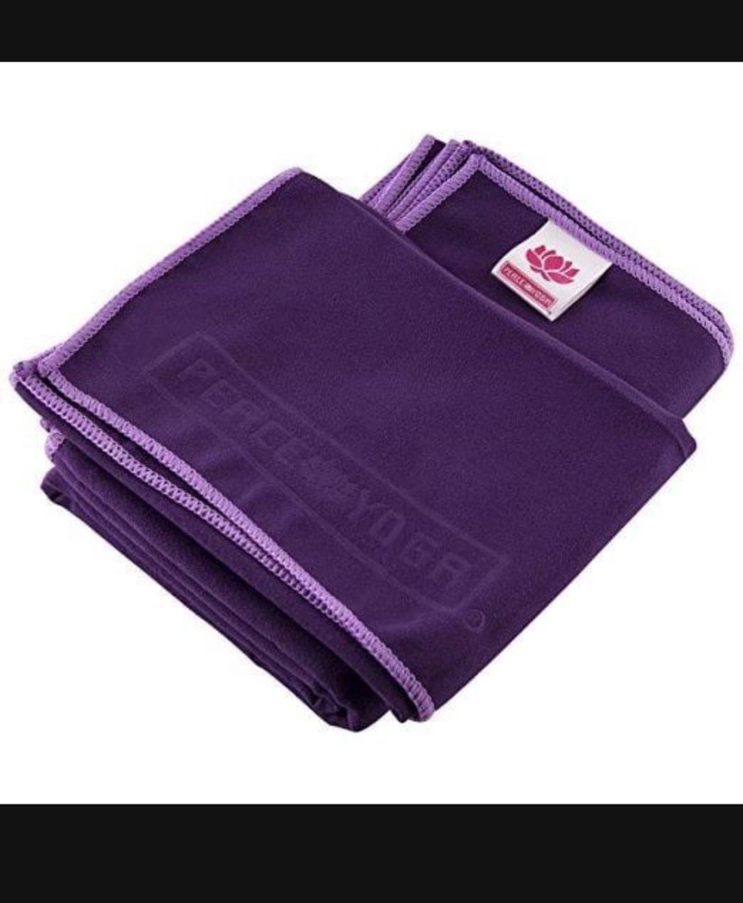 Peace Yoga Purple Suede Yoga Towel 2-Pack Anti-Slip Ultra-Absorbent 24×72