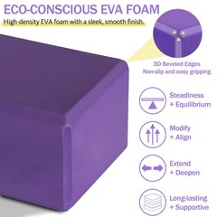 Yoga Blocks and Strap Set 2 Foam Blocks D-Ring Strap Non-Slip Kit