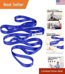 Durable Polyester Stretching Strap with 10 Loops for Enhanced Mobility and Rehab