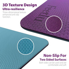 Extra Thick Exercise Yoga Mat with Strap – 2/5 Inch (10MM), Non-Slip Workout Mat