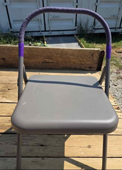 Pune Folding Metal Yoga Chair with Fabric-Wrapped Top Bar Support