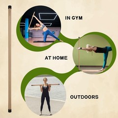 Ritfit 5Ft Natural Bamboo Yoga Stick Exercise Stick Stretching Stick Versatile
