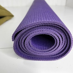 Vtg Gaiam Purple Anti Slip Yoga Mat Green Canvas Carry Bag Pilates Fitness