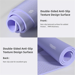 Yoga Mat High Density Exercise Mat, 76″x32″x0.27″Thick Wide & Large Yoga Mat for