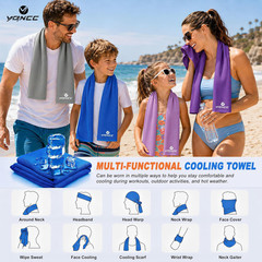 Cooling Towel Microfiber 47×12 Inches Ice Cool Neck Wrap Ready for Yoga Golf Gym