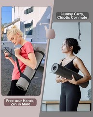 Fyroxx Yoga Mat Carrier, Premium Strap for Carrying 60*1.5 IN, Black