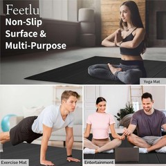 Foldable Large Yoga Mat: Extra 6mm & 8mm Thick Workout Mat for Home Gym and