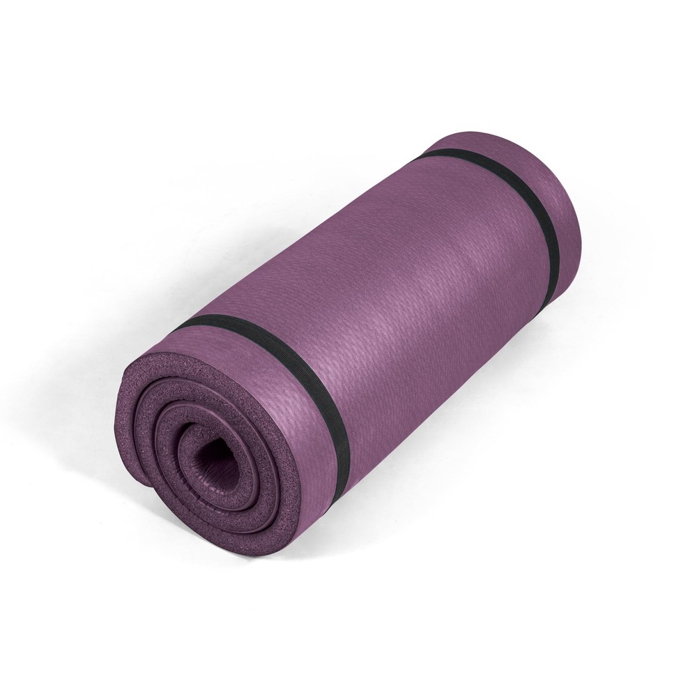 Premium Extra Thick 1-Inch High Density Exercise Mat with Carry Strap – Non-S…