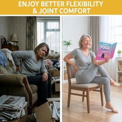 Chair Yoga for Seniors Over 60 Book and Chart, 30 Poses with yoga
