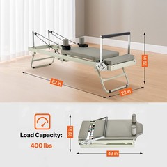 Uimoso Foldable Pilates Reformer for Home Workouts with Adjustable Resistance