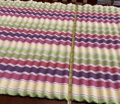 Roll Up Beach/Yoga Mat..Beachy Stripes, Padded approx. 24”x67”