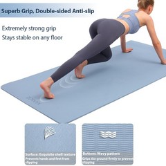 Yoga Mat Thick XXL 200×100cm TPE 10mm Thick Sports Mat Non Slip Comfortable for …