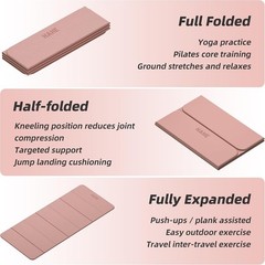 Foldable Yoga Mat,74″Lx32″Wx1/3″Thick,Folding Exercise Mat,Non-slip Wide Pila…