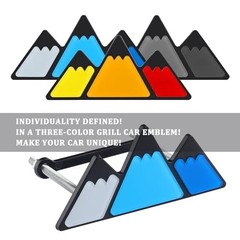 Tri-Color Car Emblem for Mesh Gille,Waterproof Car Emblems and Badges with Blue
