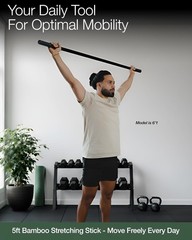 5ft Bamboo Stretching Stick with 20+ Video Tutorials