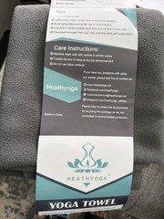 Full Size Gray Yoga Mat Towel Non Slip Super Soft Sweat Absorbent Quick Drying