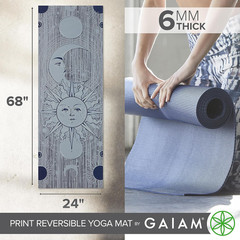 Gaiam Yoga Mat – Premium Print Reversible Extra Thick Non Slip Exercise & Fitnes