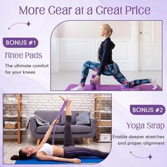 Yoga Blocks 2 Pack for Wrist Relief Yoga Blocks Wrist Support Set with Knee P…