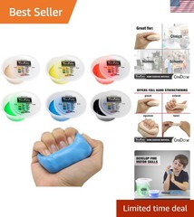 Anti-Microbial 6-Piece TheraPutty Set – 2oz for Strength & Stress Relief
