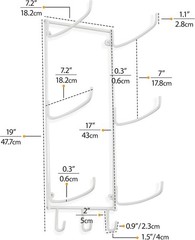 Guru Yoga Mat Holder Wall Mount with 3 Hooks for Hanging Yoga Strap, Resistan…