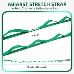 Pilates Stretching Strap 10 Loops Non Elastic for Flexibility